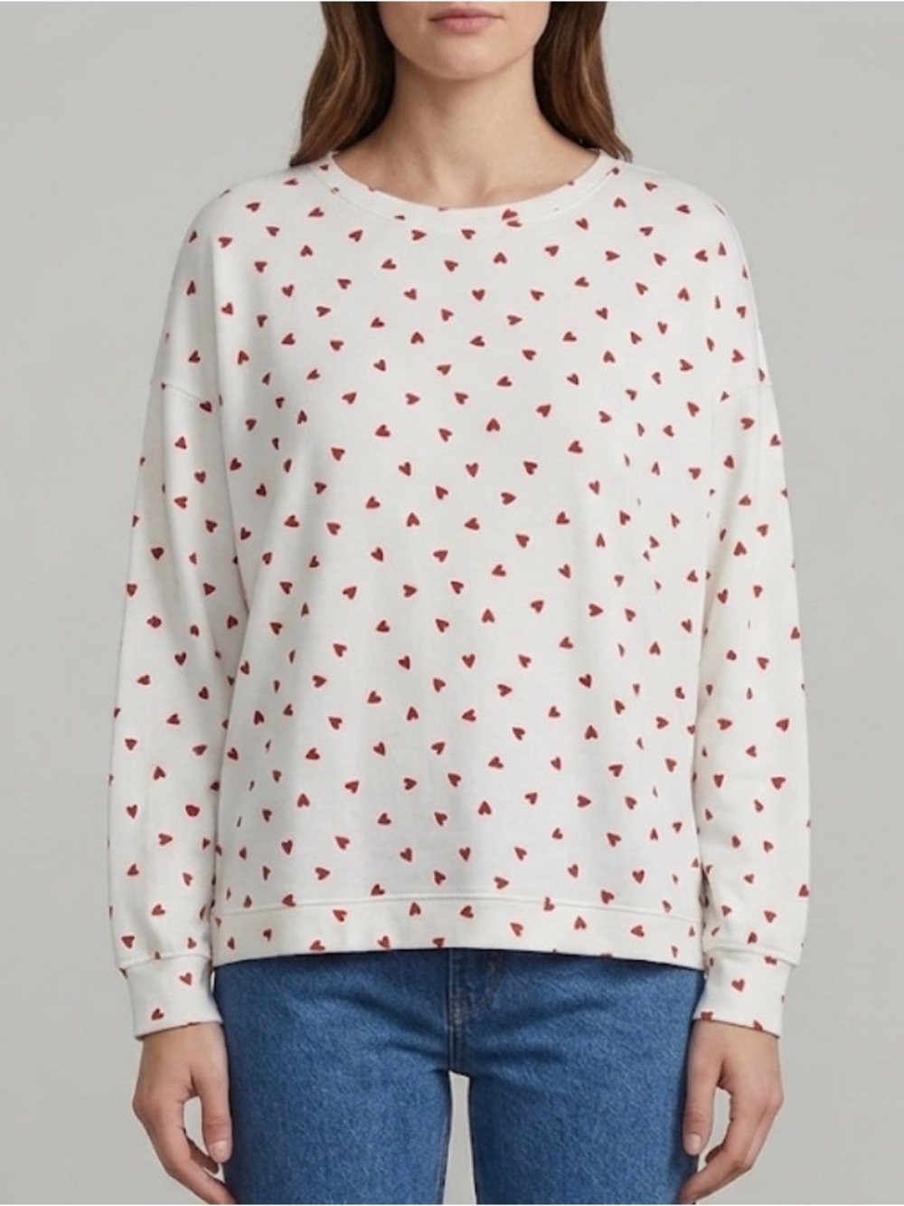 Red Heart Patterned Cozy Top